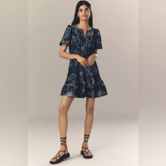 NWT Size M - The Somerset Cotton Denim Mini Dress W Pockets (NWT US$ 168) - Picture 9 of 16